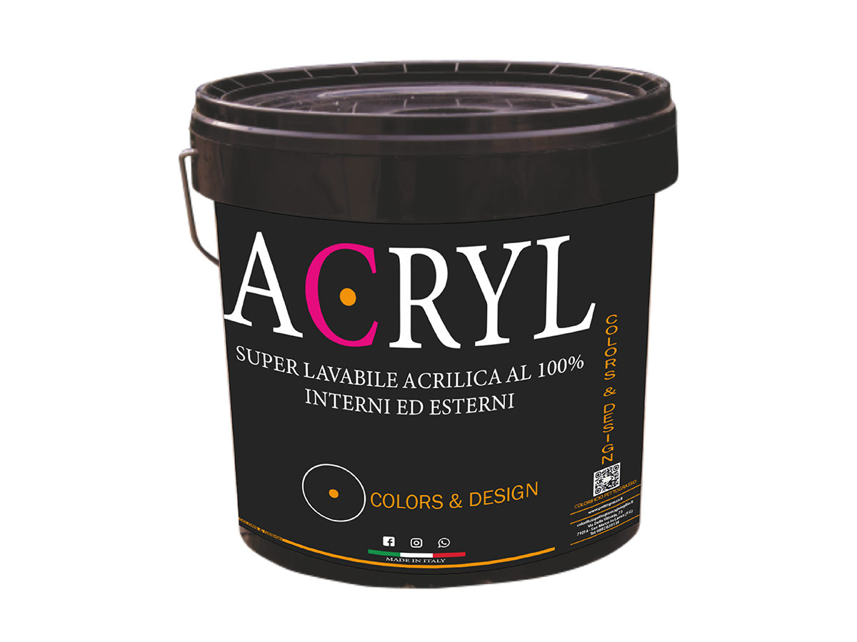Acryl - Idropittura professionale 100% acrilica per esterni ed interni ad effetto vellutato.