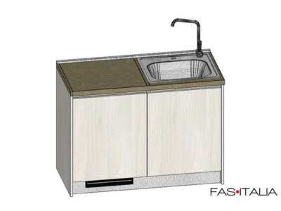 Mini cucina 124 cm con frigorifero e lavabo – FAS Italia