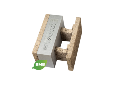 Blocchi cassero in legno cemento Isotex – HDIII 44/17 con inserto isolante Neopor BMB