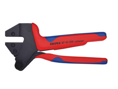 97 43 200 – KNIPEX Pinza universale per terminali per matrici intercambiabili rivestiti in materiale bicomponente brunita 200 mm