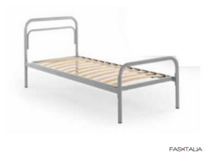 Letto in ferro con rete a doghe di legno – FAS Italia