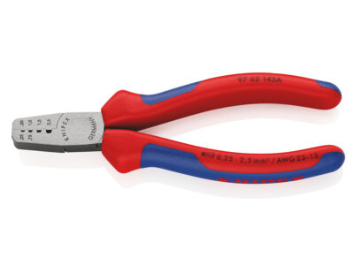 97 62 145 A – KNIPEX Pinza per serrare terminali a bussola rivestiti in materiale bicomponente 145 mm