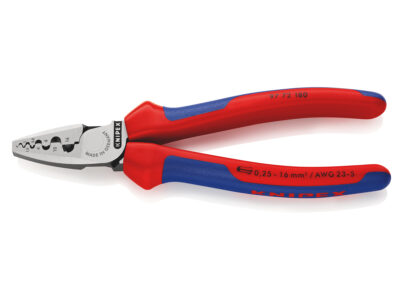 97 72 180 – KNIPEX Pinza per serrare terminali a bussola rivestiti in materiale bicomponente 180 mm