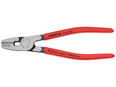 97 81 180 – KNIPEX Pinza per serrare terminali a bussola per crimpaggio frontale rivestiti in resina sintetica 180 mm