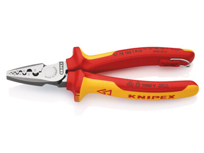 97 78 180 T – KNIPEX Pinza per serrare terminali a bussola isolante 180 mm