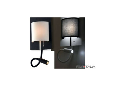 Applique con paralume bianco/nero e flessibile led – FAS Italia