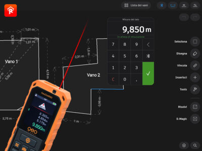 Rilievo - Inserimento delle misure automatico con metro laser bluetooth